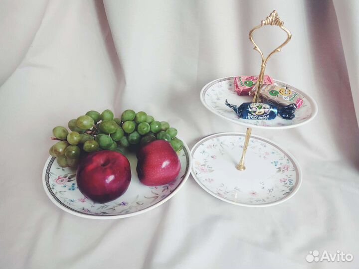 Ваза для фруктов конфет Lefard 3 яруса