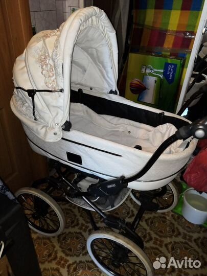 Белая коляска Bebecar (Португалия) на запчасти