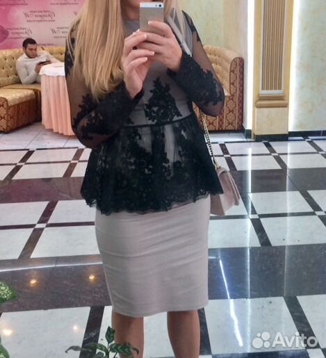 Костюм юбка/блузка Дольче габана баска/кружево