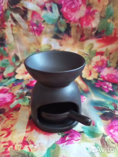 Керамическая аромалампа для масел с подсвечником