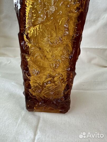 Ваза янтарный чешский хрусталь СССР винтаж