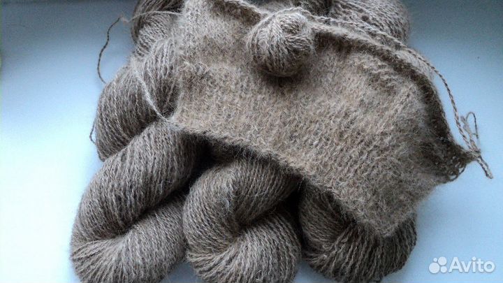 Пряду собачий пух (шерсть)