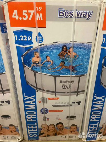 Бассейн Bestway 457х122 см с тентом и лестницей