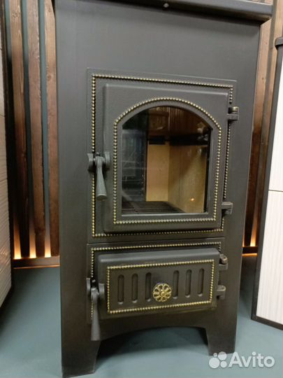 Печь камин для дома пк-01 205 с конфоркой беж