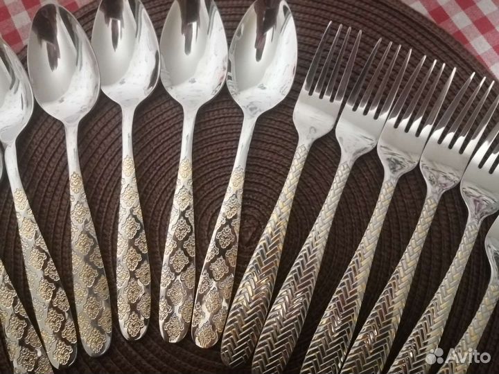 Новый набор вилок и ложек из нержавейки