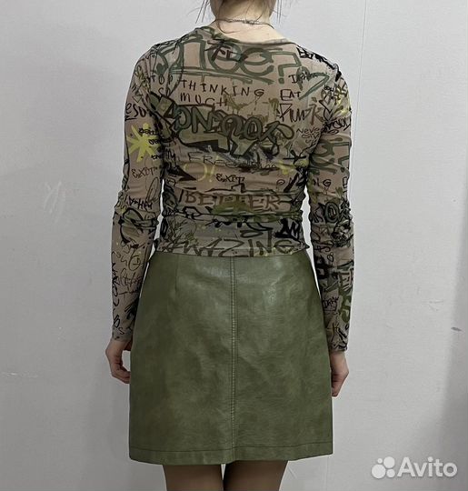 Кожаная юбка р.42/44