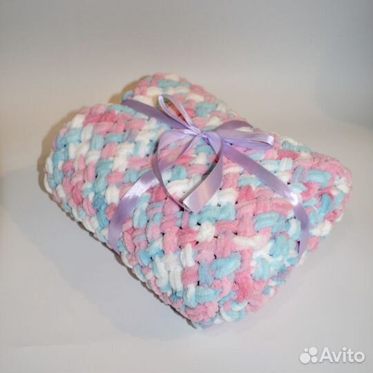 Плед зефирный ручной работы