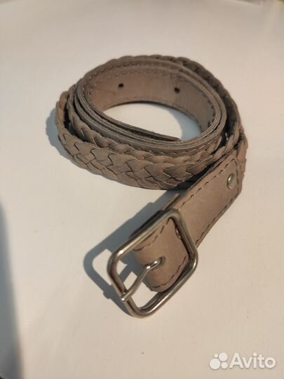 Ремень кожаный плетёный