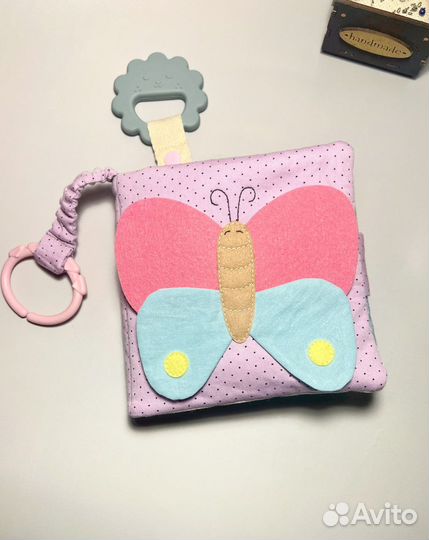 Мягкая шуршащяя книга из хлопка и фетра