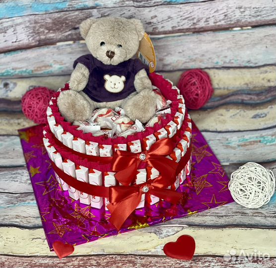 Kinder торт с Мишкой подарок для девушки