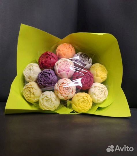 Пионы из Бельгийского Шоколада - 13 шт в Букете