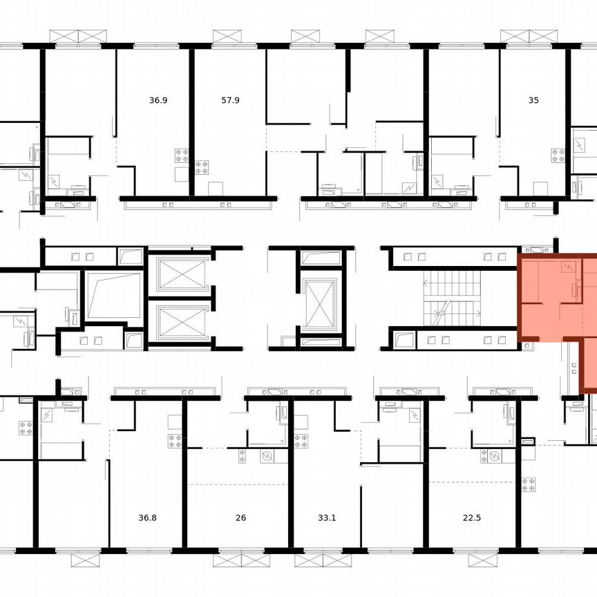 1-к. квартира, 36,9 м², 12/24 эт.