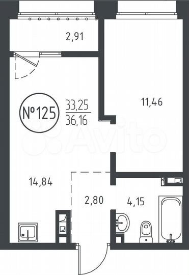 1-к. квартира, 36,2 м², 5/10 эт.