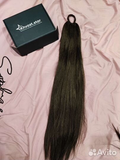 Хвост из искусственных волос на резинке