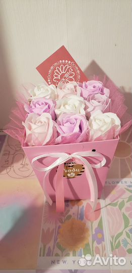 Подарок. Букет из мыльных роз