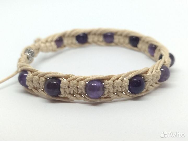 Браслет ручной работы Аметист Гранат