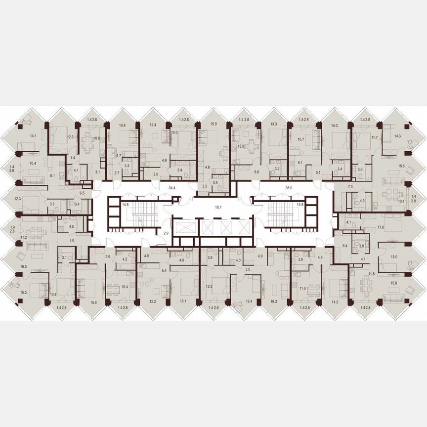 3-к. квартира, 67,2 м², 26/28 эт.