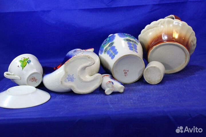 Фарфоровая статуэтка рыбки сервиз чашка ваза