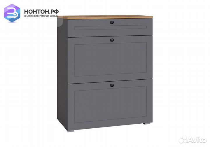 Тумба для обуви Остин 16.121 серый графит / дуб во