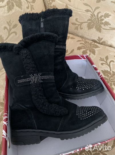 Сапоги из натуральной замши, р36