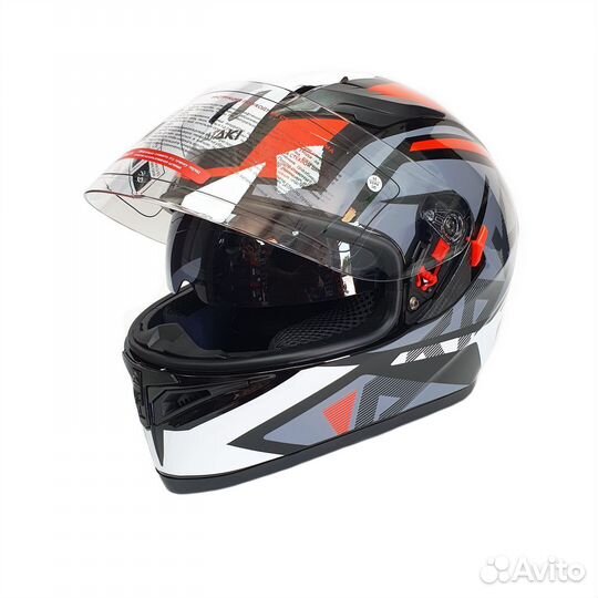 Шлем Ataki JK316 Route серый/красный глянцевый