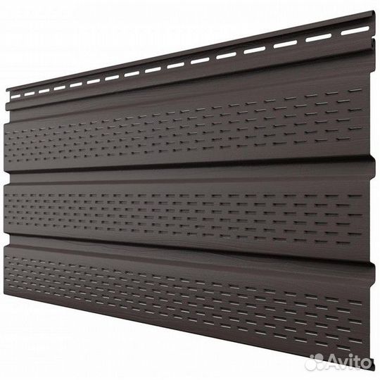 Софит пластиковый тройной, перфорированный Пекан 3