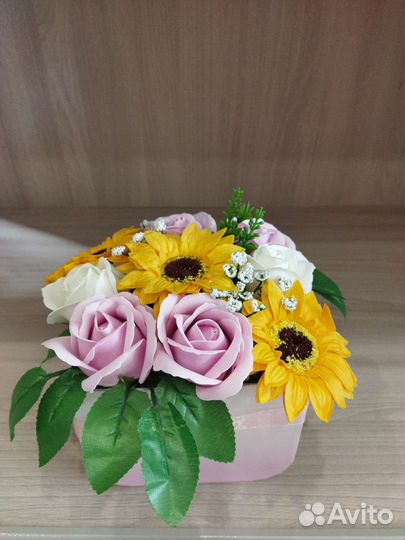 Букет из мыльных роз