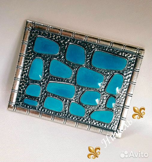 Каталожная брошь. Серебрение. Эмаль. СССР
