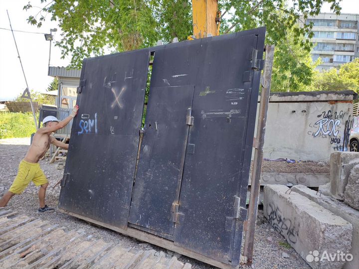 Ворота гаражные металлические бу