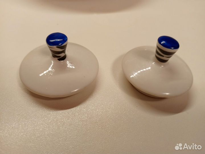 Фарфоровые крышки от сервиза Фрукты в корзине СССР