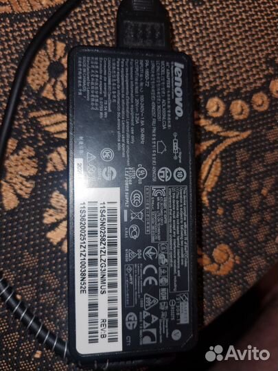Блок питания зарядка Lenovo 20V 2.25A 45W длина 4м