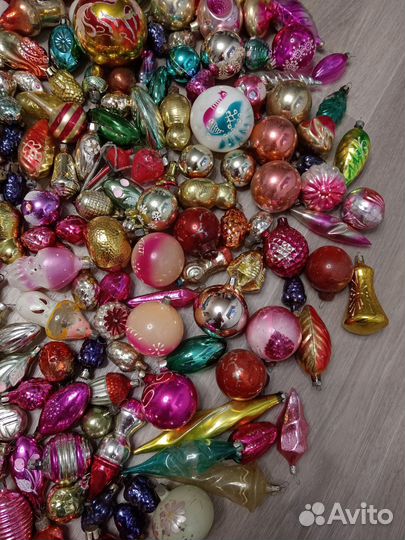 Елочные игрушки стеклянные. 306 штук, СССР