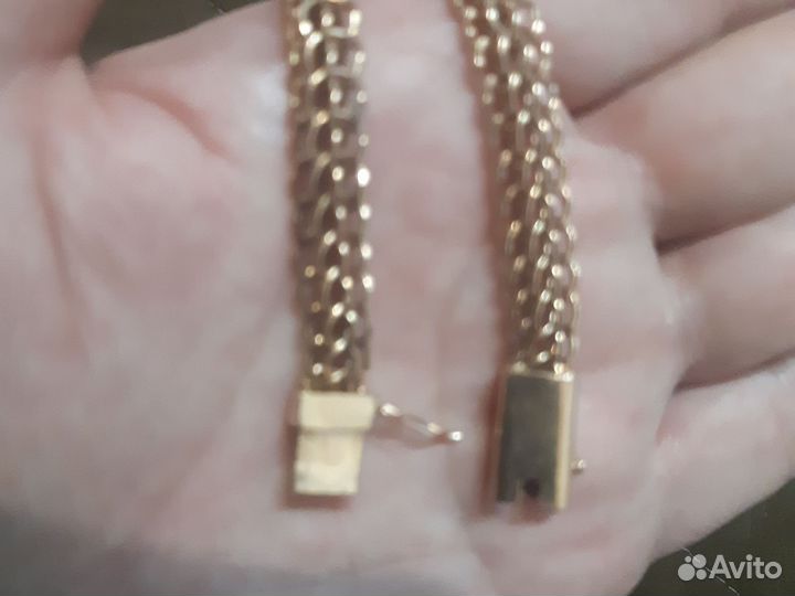 Мужской золотой браслет плетение итальянка