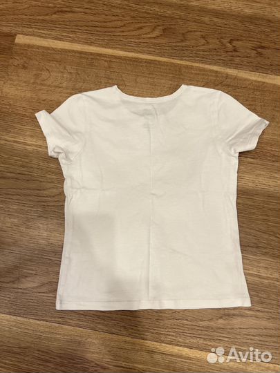 Футболка детская белая хлопок 134