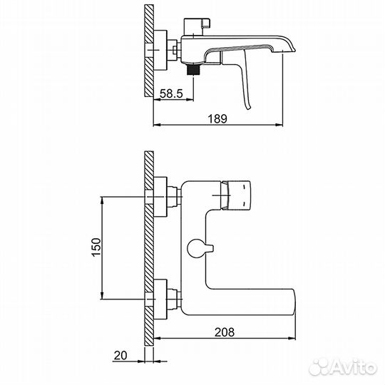 Смеситель G3250-8 Gappo для ванны