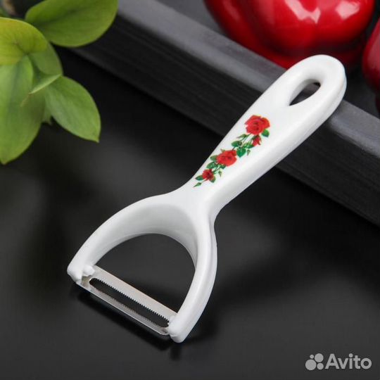 Овощечистка Доляна «Розы», 13 см, цвет белый