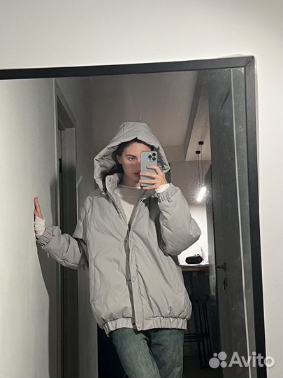 Куртка пуховик женский 44 46 серый