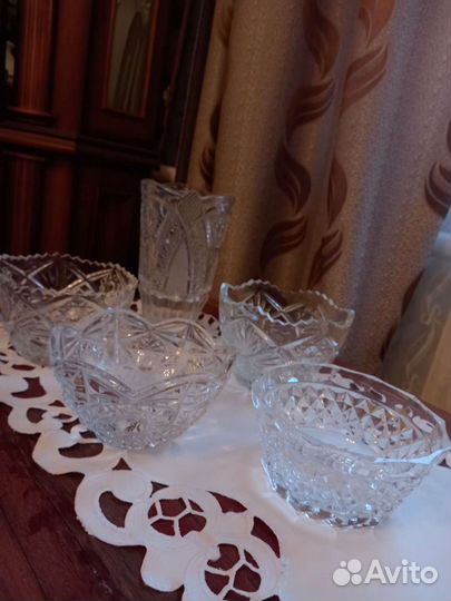 Хрустальный салатник (конфетница)