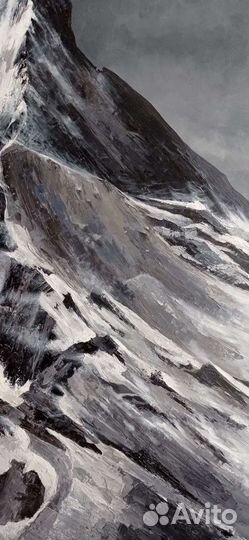 Картина маслом на холсте большая, гора