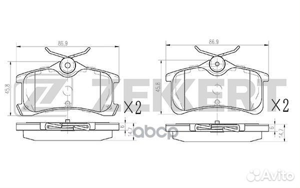 Колодки торм. диск. задн. Toyota Avensis (T220)
