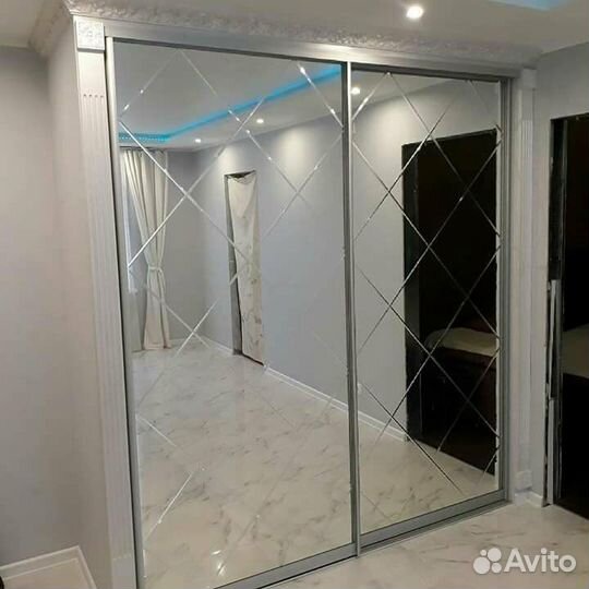 Двери-купе с алмазной гравировкой шк-191