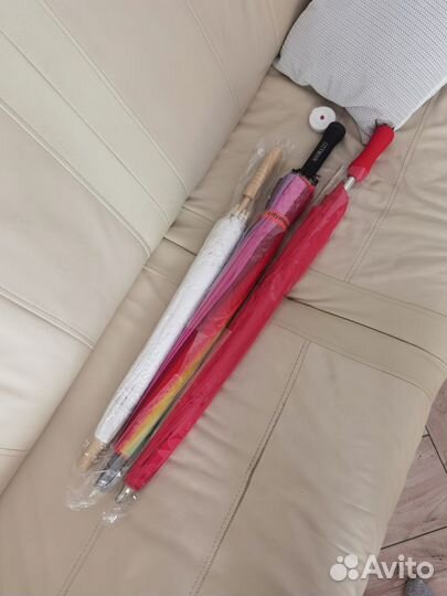 Зонт трость в виде сердца красный