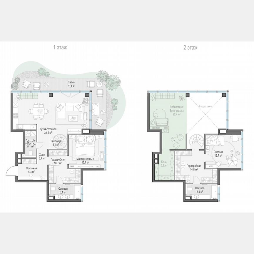 2-к. квартира, 129,1 м², 1/10 эт.