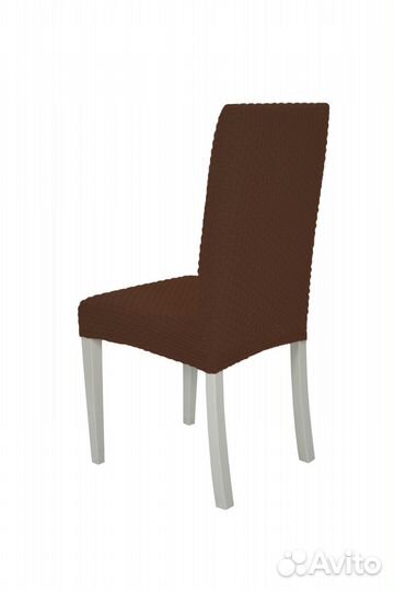 Чехлы на стулья со спинкой 6 шт на кухню, Кофе