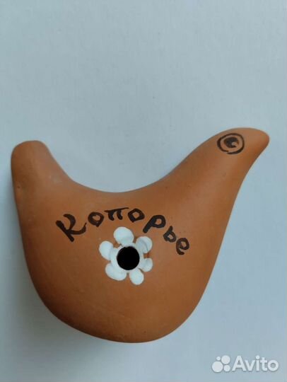 Глиняная свистулька птички из крепости в Копорье