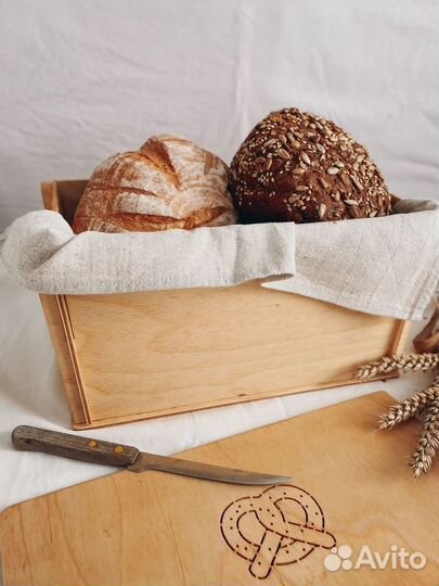 Деревянная хлебница - корзина для хлеба на стол