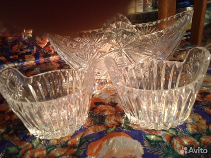 Хрустальная ваза конфетница СССР