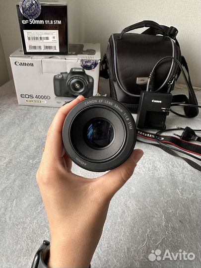 Фотоаппарат canon eos 4000d объектив 50 mm