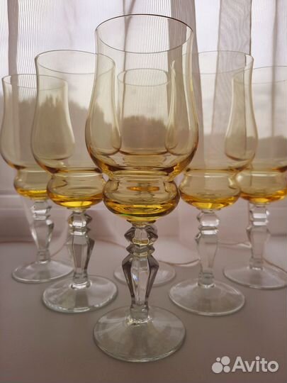 Фужеры бокалы Владимир, жёлтое стекло