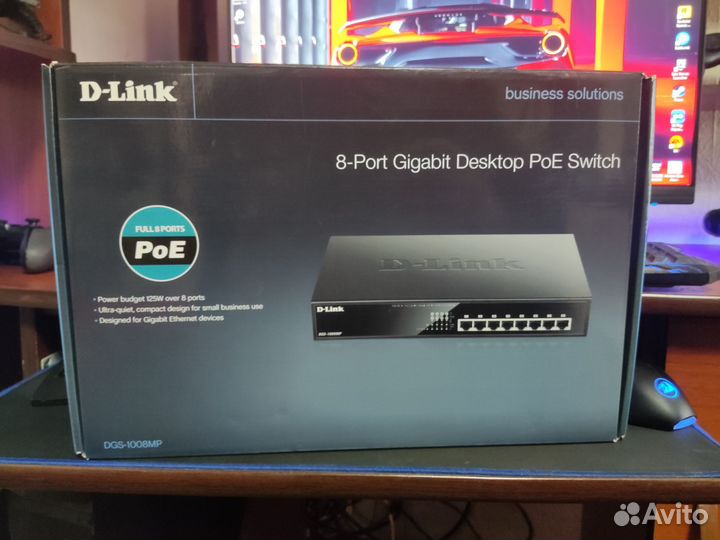 Коммутатор D-Link DGS-1008MP POE 8 портов